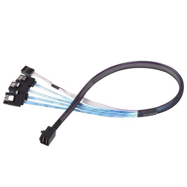 Silverstone Silver Stone Technologies CPS05-RE 12GB Mini SAS HD SFF-8643 to SATA 7 Pin Sideband Cable - 0.5m CPS05-RE